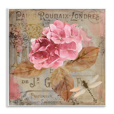 Plaque murale rétro française d'hortensias, design par Sasha