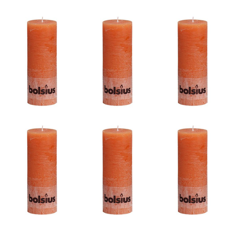 Bolsius Rustic Pillar Candle, Fuchsia, 19cm H x 6.8cm diameter