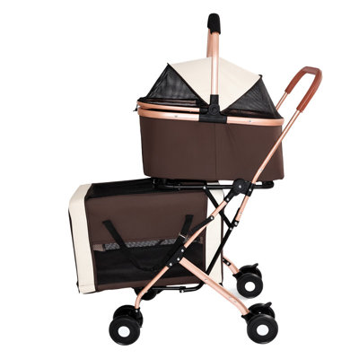 3-in-1 Convertible Carrier Tote Foldable Double Pet Stroller for Dogs and Cats