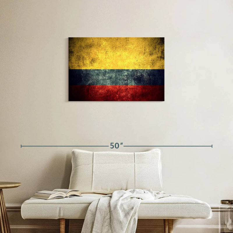 Drapeau colombien grunge, H 20 po x l 30 po
