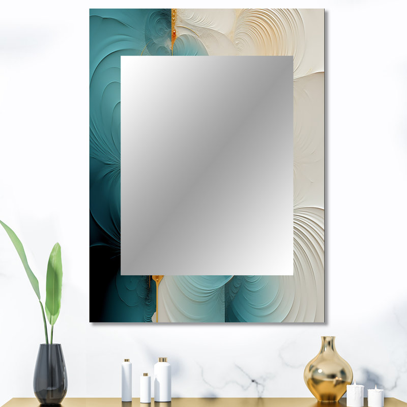 Spiral Miracle Of Cosmic Delight II - Abstract Spirals Unique Wall Mirror Decor, Modern Large Mirror, Printed Metal Art
