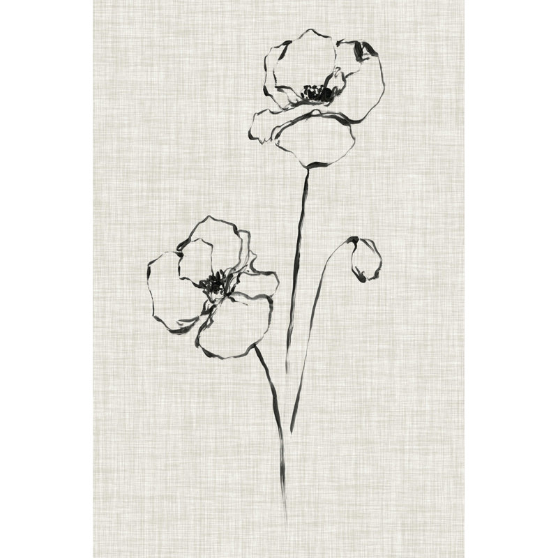 Étude de l'UA sur l'encre florale III, H 18 po x l 12 po