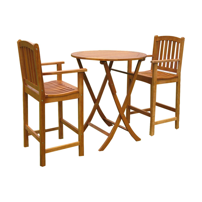 Blaser 2 - Person Wood Patio Dining Set with Round Table