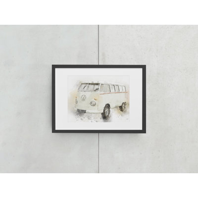 Campervan Car Framed Wall Art Print 1 Piece Single Picture Frame Painting