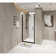 24"x 72" Pivot Shower Door with Half Frame, 1/4" Tempered Glass