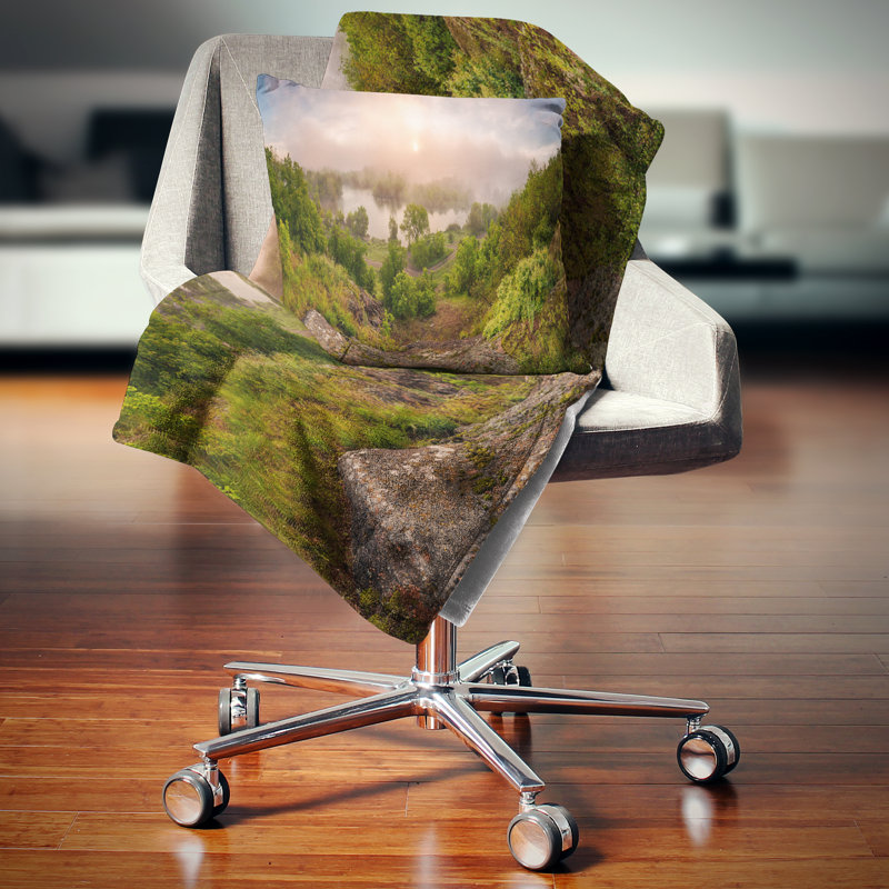 Housse et insert de coussin rectangulaire Riser Above the River Mist
