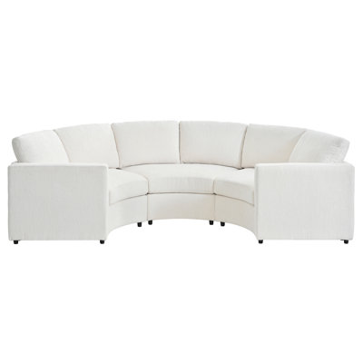 Canapé modulaire en forme de U de 102,4 pouces, canapé modulaire en chenille avec repose-pieds courbé et repose-pieds avec rangement, canapé 3 places avec console rabattable et 2 porte-gobelets, structure en bois de pin massif