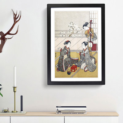 Girls Playing Ken by Harunobu Suzuki - Picture Frame Painting Print