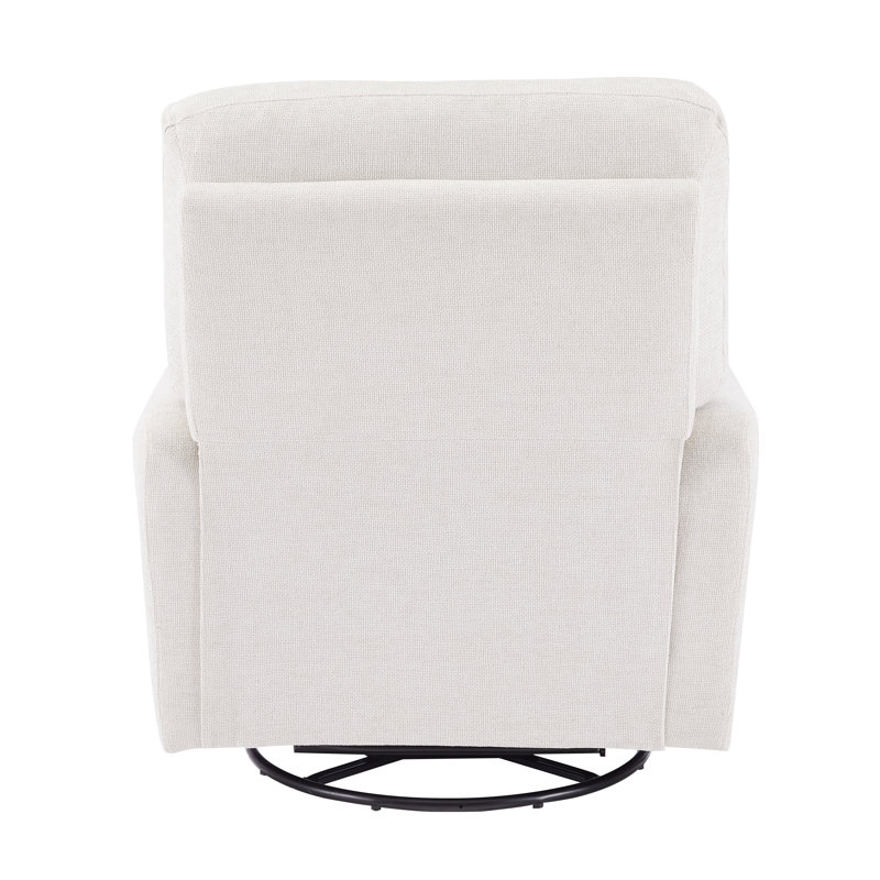 Janet Upholstered Modern & Comfortable 360 Degree Swivel Rocker Manual Recliner Chair, Beige