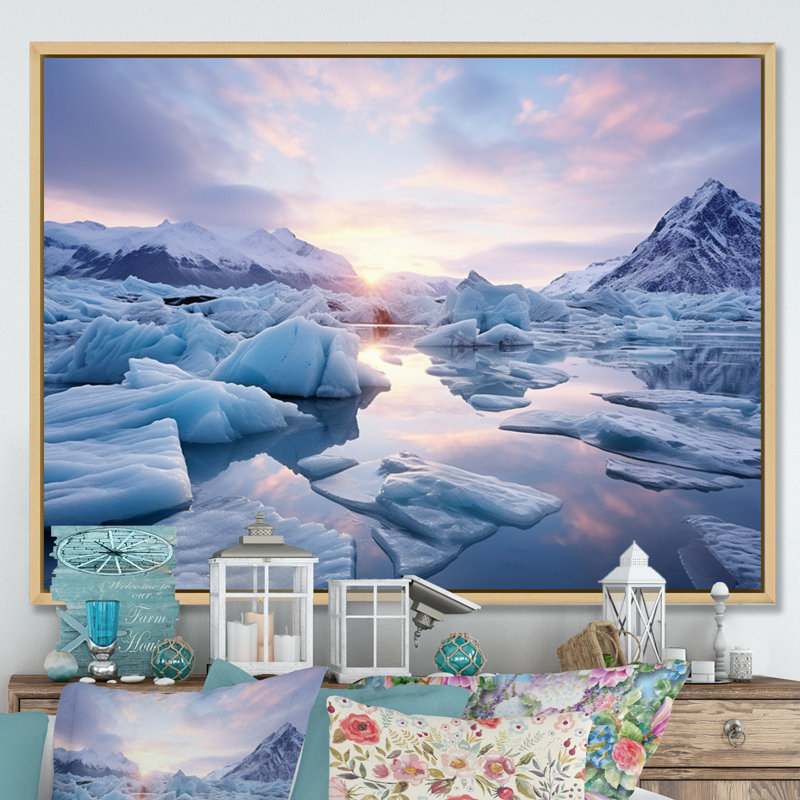 Blaiklee - Glacier Frozen Bliss - impression, Cadre naturel flottant, H 24 po x l 32 po x P 1 po