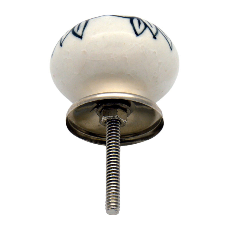 Nicola Spring - Round Ceramic Cabinet Knobs - White Rose