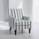 Fauteuil rembourré à accoudoirs rayés brun, blanc et brun