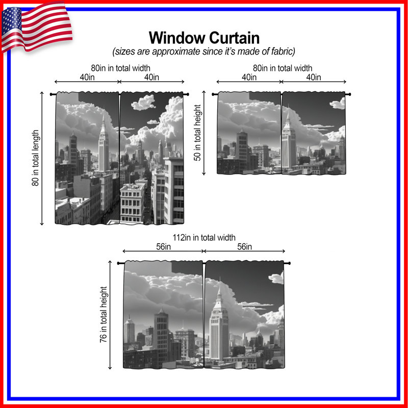 Rideau noir obscurcissant et obscurcissant - 2 panneaux, 40 po x 50 po - 2 panneaux, Transparent