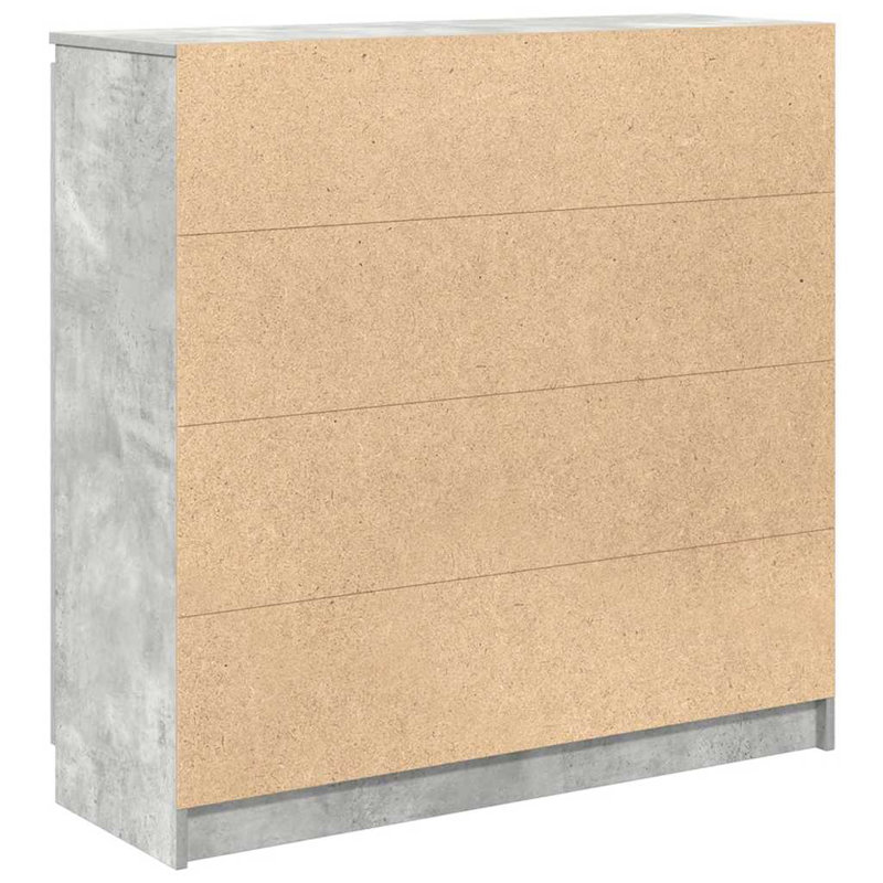 Sideboard With Drawers 100.5X35x98.5 Cm Engineered Wood, Concrete Grey