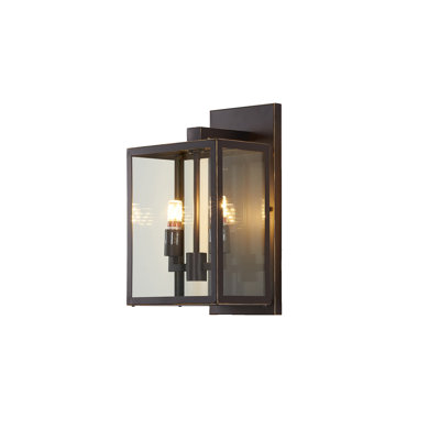 Modern 2 Light Black Lantern Wall Sconce