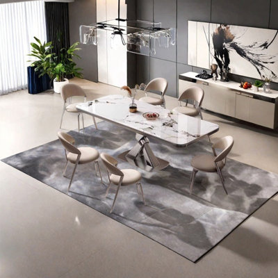 Ensemble de table de salle à manger en acier inoxydable