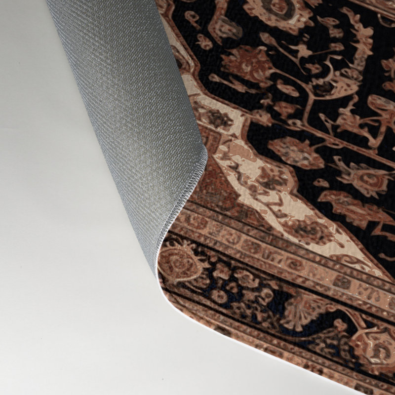 Tapis d'intérieur et d'extérieur brun Persian, Rectangle 9 pi x 12 pi