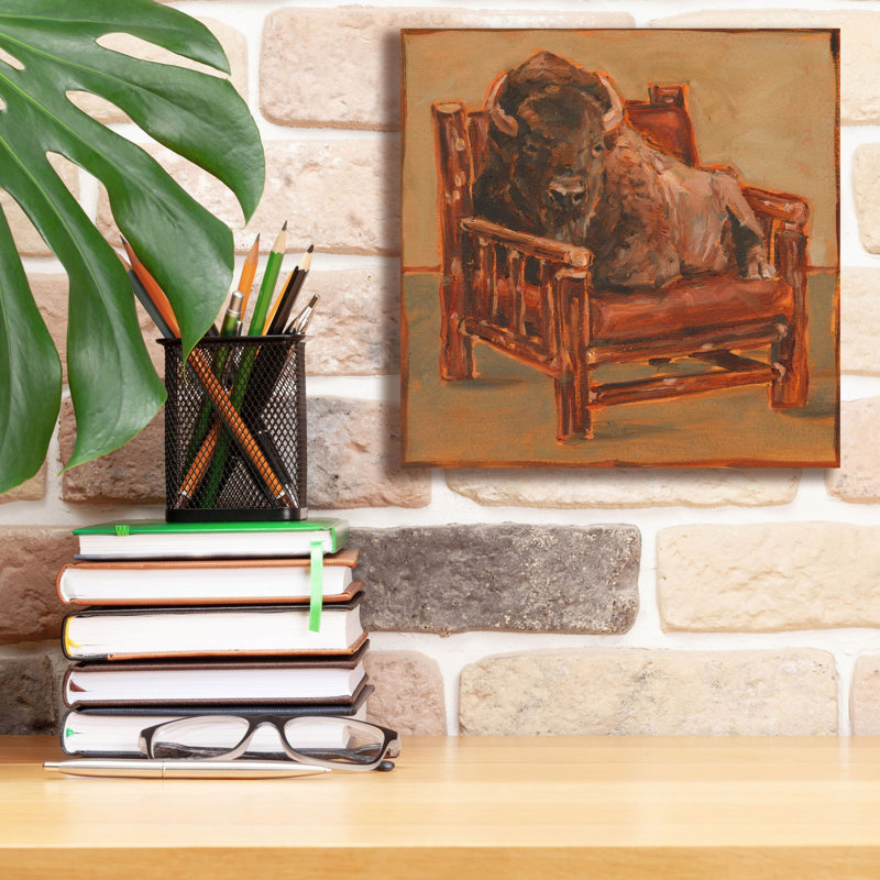 «Lodge Friends 1» par Ethan Harper, art mural sur toile, H 12 po x l 12 po x P 0,75 po