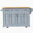 54Inch Large Kitchen Island With Rubber Wood Drop Leaf, Embossed Texture Rolling Kitchen Cart On 4 Wheels With 4 Doors And 3 Drawers, Kitchen Island With Storage For Kitchen, Dining Room,Grey Blue-1342459260