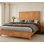 Base de lit en bois massif, cadre de lit plateforme grand avec tête de lit, tête de lit haute en bois naturel, aucun sommier requis, naturel