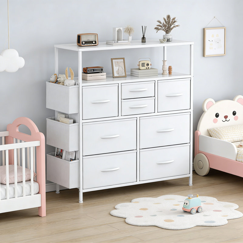 8 Drawer Storage Drawer, White