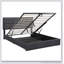 Lit plateforme tapissier avec système de rangement hydraulique-653891027