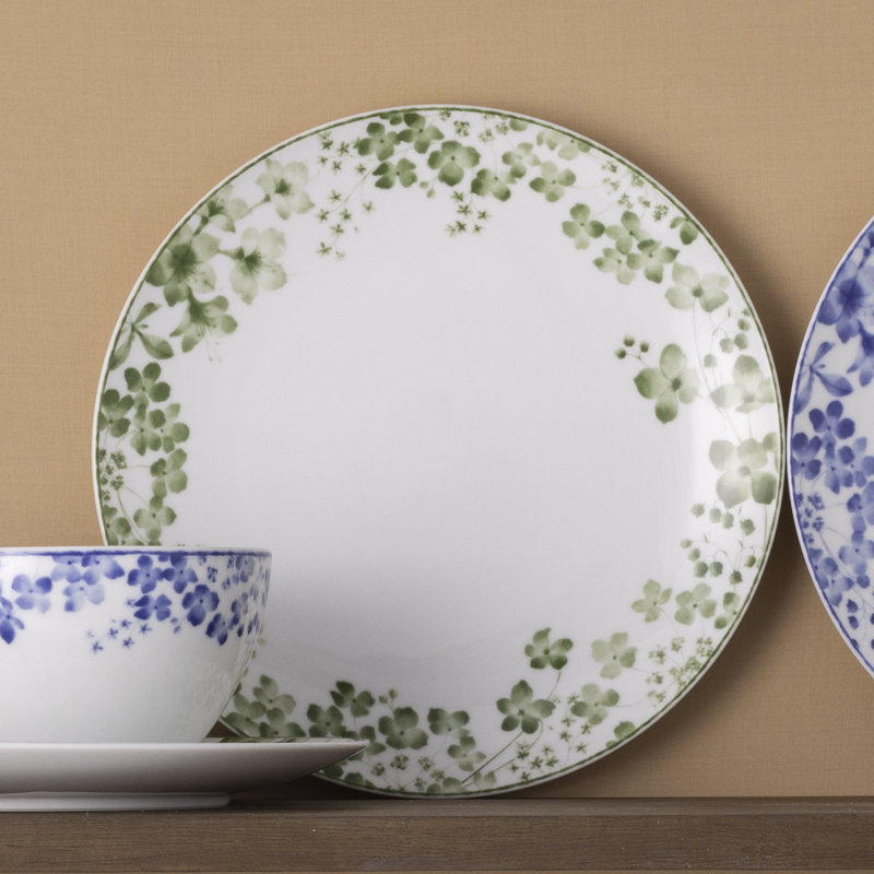 Assiettes plates Noritake Bloomington Road, 10 1/2 po, Vert