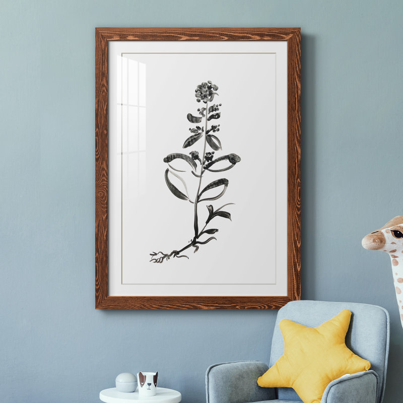 Inky Botanical III - peinture encadrée, H 37,5 po x l 27,5 po x P 1,5 po, Érable