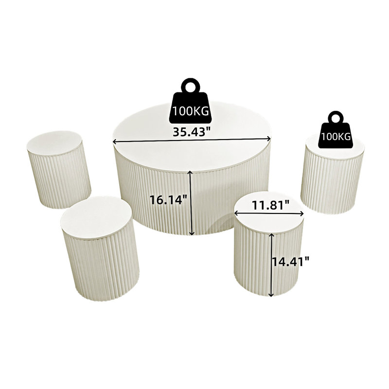 Ensemble de tables basses, Beige