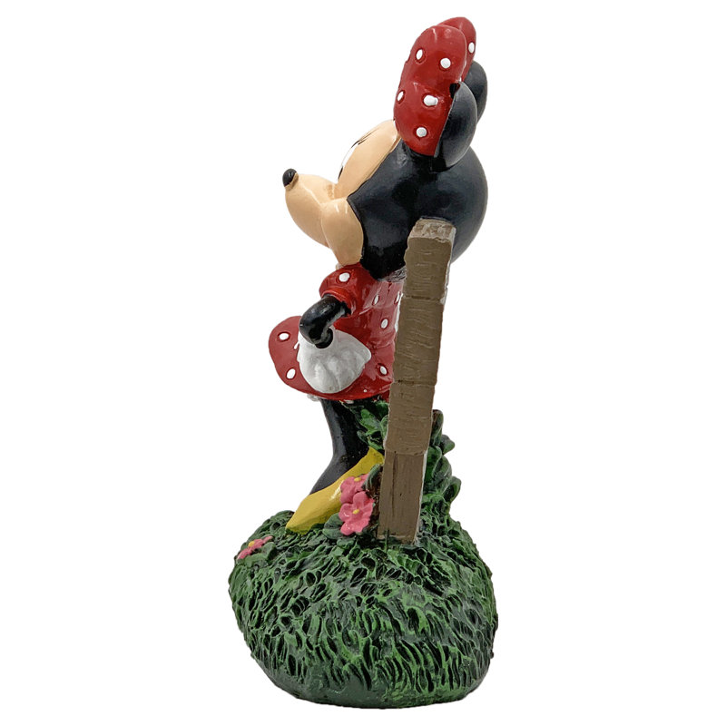 Disney Minnie Mouse Red and Black Resin Garden Statue, 7 inches