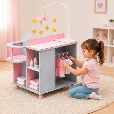 Teamson Kids Twinkle Stars Princess 4-in-1 Baby Doll Changing Station