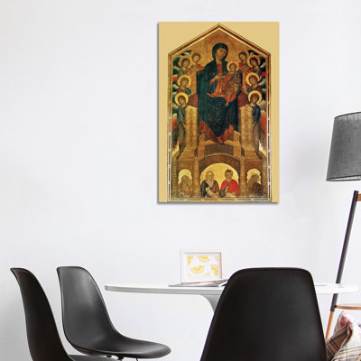 Virgin And Child Enthroned, And Prophets (Santa Trinita Maestà), C.1280-85 by Cimabue - Wrapped Canvas Painting
