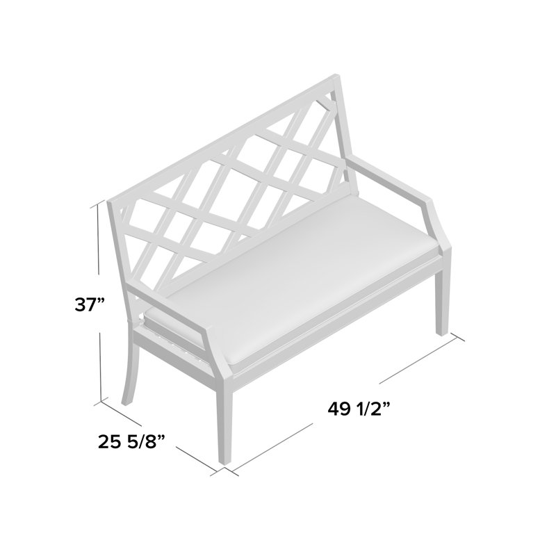 Banc en teck naturel Haley, Teck naturel, Sunbrella® argent Verona, Pas de soudure