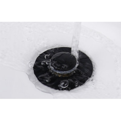 Attrape-lavabo escamotable noir mat 2 en 1 - 4 anneaux à ajustement universel avec drain en laiton anti-colmatage 1 po à 2,3 po