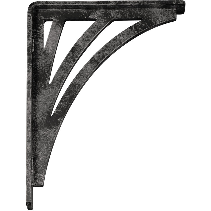 Support en fer forgé Nevio, Argenté antique chaleureux, H 10 po x l 1,5 po x P 7,5 po