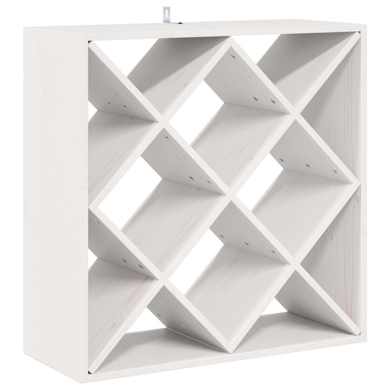 Solid Wood Open Shelving Wine Bottle Rack, White