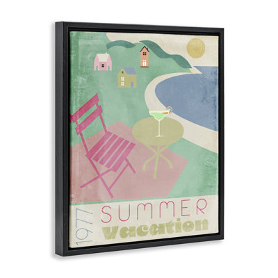 Retro Summer Vacation Floating Frame, design by Annabelle Hall