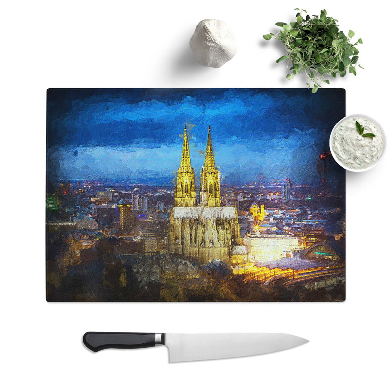 Tempered Glass The Cologne Cathedral in Germany Chopping Board, 28.5 cm W x 20 cm L