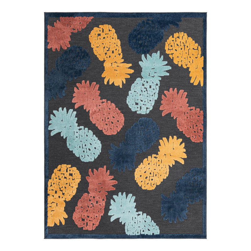 Medfield Indoor/Outdoor Rug Black, Rectangle 7' x 10'