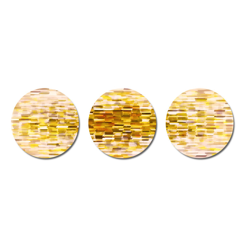 Abstract Wall Decor on Metal, Gold/White