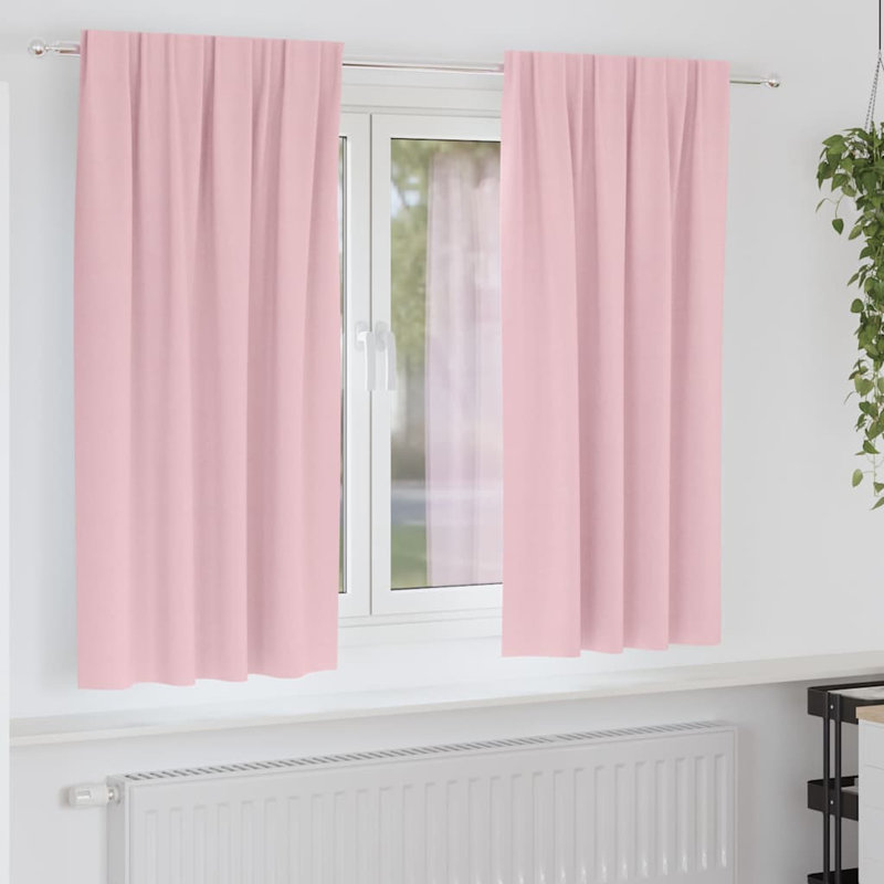 Curtain, Baby Pink, 175cm Width x 140cm Drop