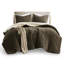 Édredon pour lit simple avec tissu en chenille tricoté gaufré, 100%, 2 taies décoratives, revers, lavable à la machine, literie de taille brune, rembourrage, dos, délavé, brunâtre