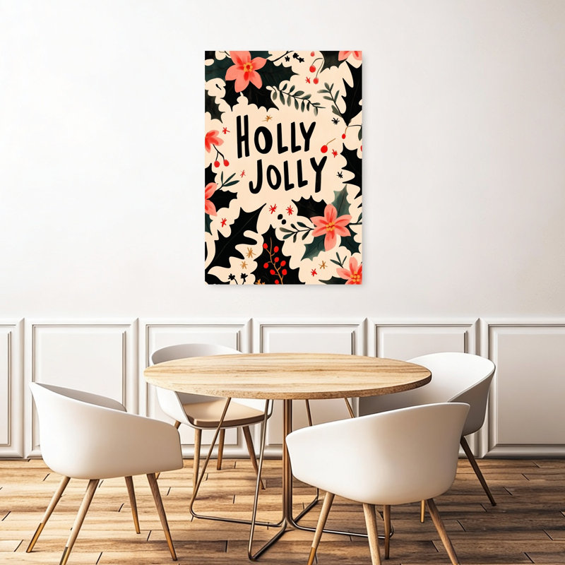 «Festive Blossoms Modern Abstract Contemporary Winter Flower», reproduction d'art murale, H 48 po x l 32 po