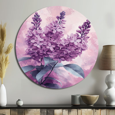 Kahmi - art mural traditionnel mauve en métal
