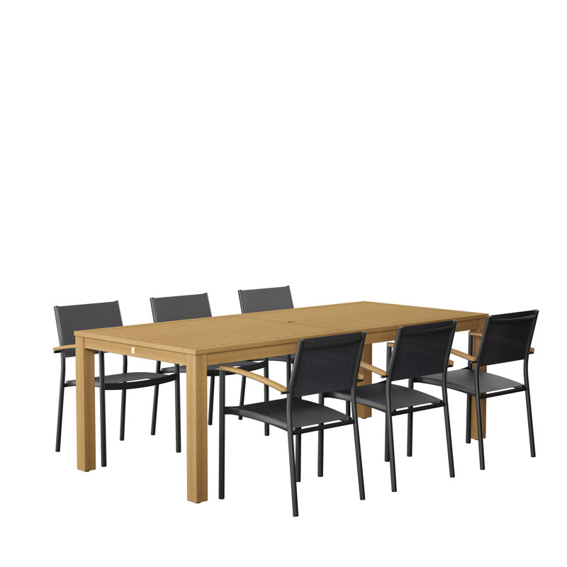 Ensemble de salle à manger rectangulaire en aluminium pour 80 personnes Anautica