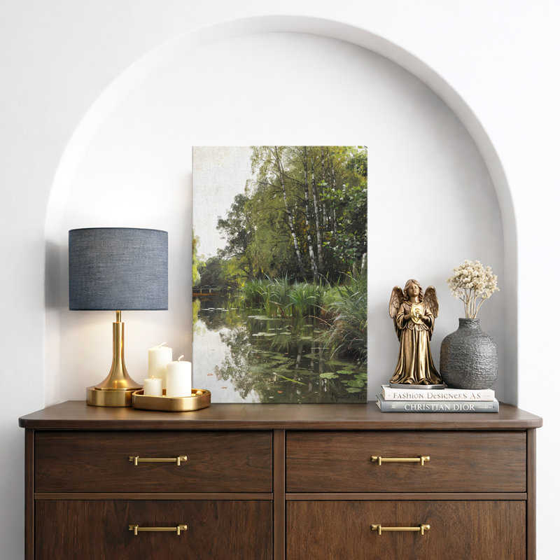 Misty Lakeside, H 18 po x l 12 po x P 1,5 po, Toile tendue