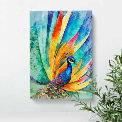 Exciting Peacock No.2 - Wrapped Canvas Painting