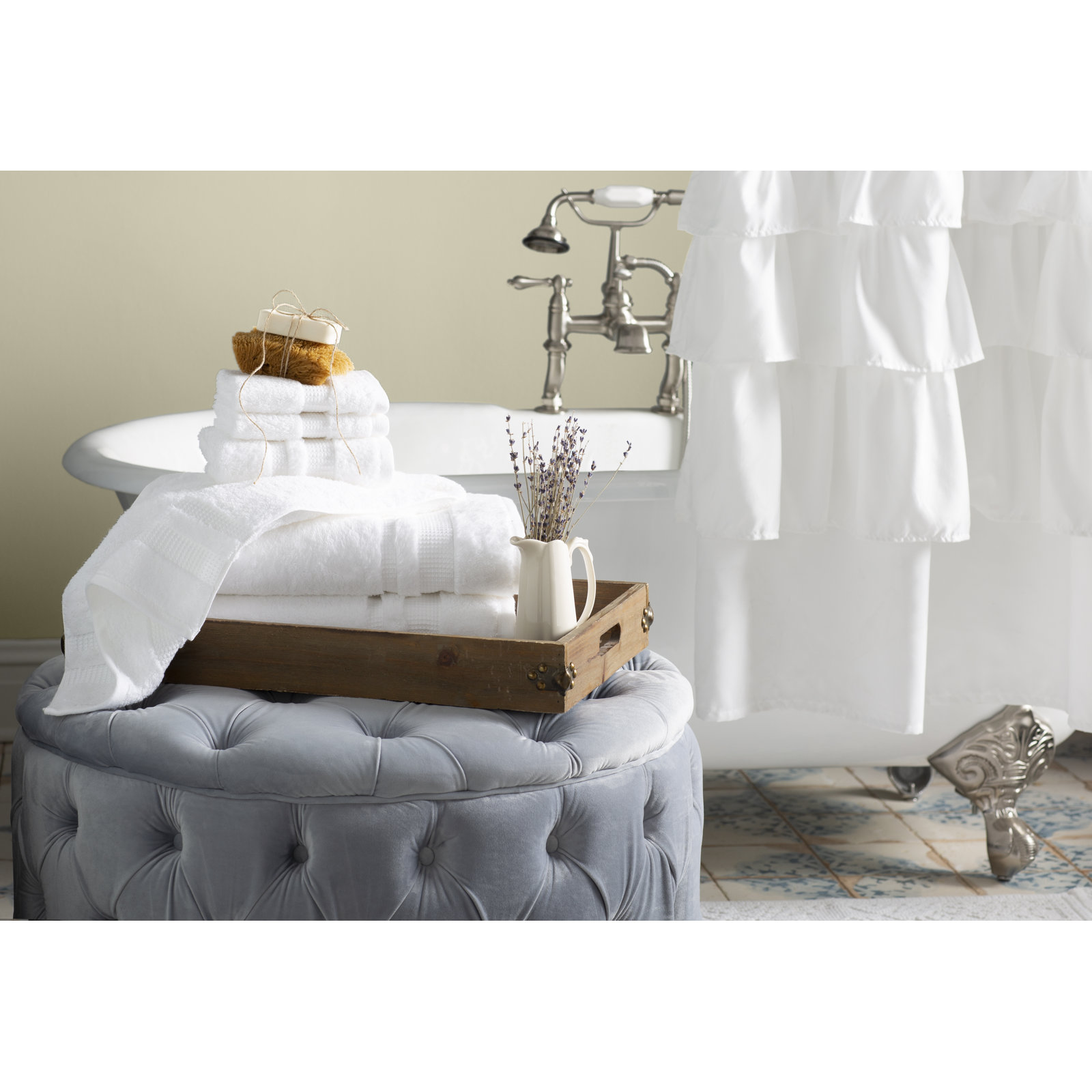 Casswell 6-Piece Cotton Towel Set, White