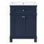 Armoire de salle de bain 24 po avec portes à fermeture douce et tablette réglable, meuble-lavabo avec lavabo en céramique-3641876