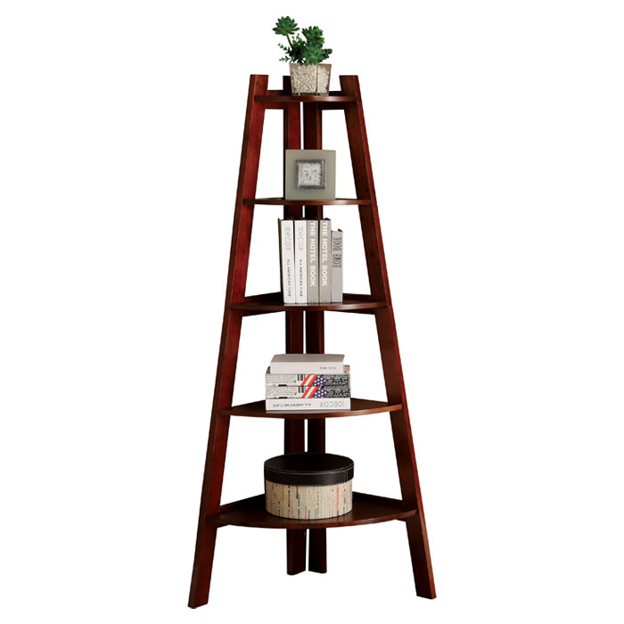 Pierview 161.29 cm H x 74.93 cm W Corner Bookcase, Cherry